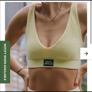 Yellow terry sports bra xs/s- sold out online
